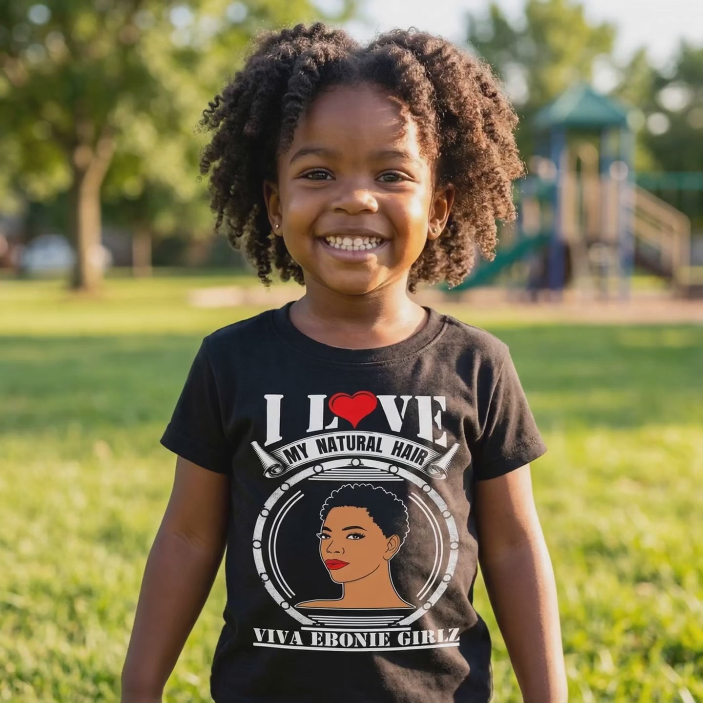 Kids & Big Kids - Organic cotton medium fit t-shirt - Afrika I love My Natural Hair