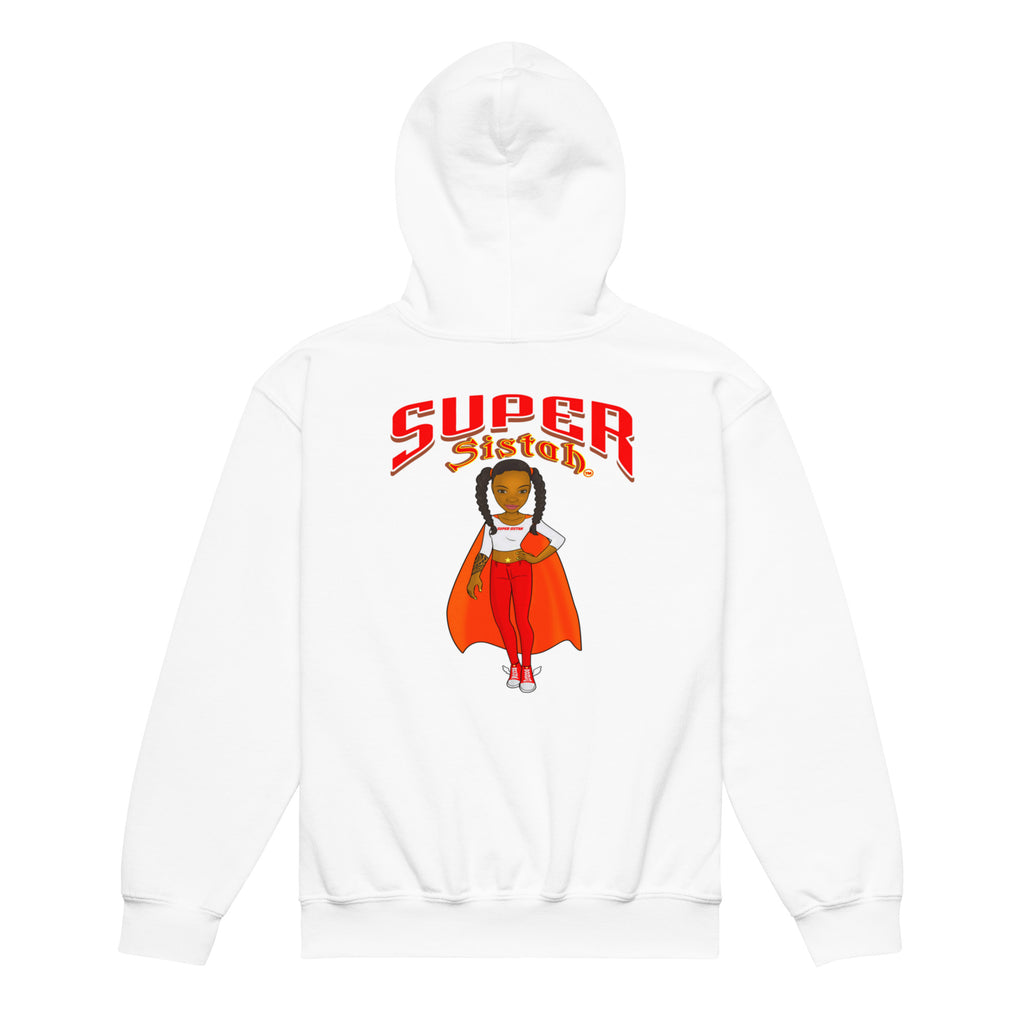 Teen Clothing — regular fit cotton — Super Sistah Hooded T-Shirt — Front & Back Design*